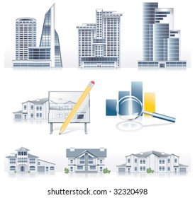 Vector detailed architecture icon set