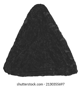 Vector detailed backdrop triangle shape with crayon scribble texture. Abstract stain isolated on white background. Design template for poster, card, banner, flyers, invitation, brochure, sale