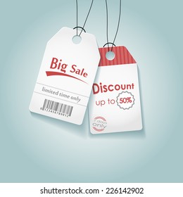 Banner detalhado vetor sobre fundo azul com inscrições Big Sale e Discount, ilustração de negócios
