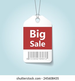 Vector detailed banner on blue background with Big Sale inscription, business illustration
