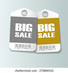 Vector detailed banner on blue background with Big Sale inscription, business illustration