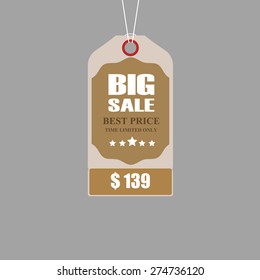 Vector detailed banner on blue background with Big Sale inscription, business illustration