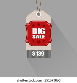 Vector detailed banner on grey background with Big Sale inscription, business illustration