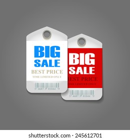 Vector detailed banners on blue background with Big Sale inscription, business illustration