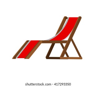 Vector detailed  beach chaise longue