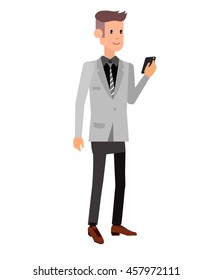Vector detailed character creative business men isolated on white background