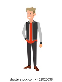 Vector detailed character creative business men isolated on white background