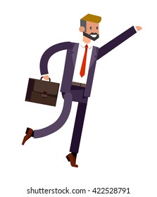 Vector detailed character office worker, business office worker in action