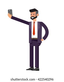 Vector detailed character office worker, business office worker in action