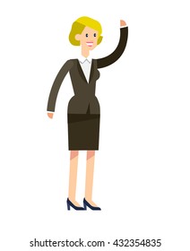 Vector detailed character office worker. Business woman