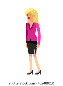 Vector detailed character office worker, business office worker in action
