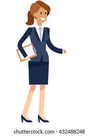 Vector detailed character office worker, business office worker in action