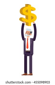 Vector detailed character office worker isolated on white background, business men lifestyle
