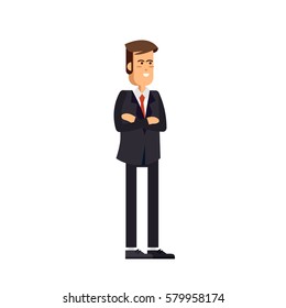 Vector detailed character office worker, business office worker in action. Business people, business men lifestyle. Character men office worker. Office worker isolated on white background