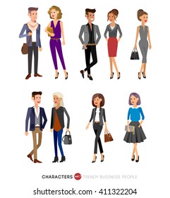 Vector detailed characters people, business people men and women in action. Business people shake hands, with a briefcase, secretary, big boss, startup man, colleagues, business people lifestyle