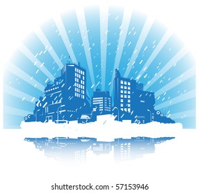 vector detailed city skyline