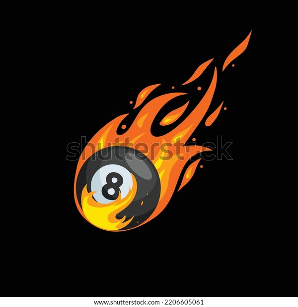 Vector Detailed Fireball Illustration Pool 8 Stock Vector (Royalty Free ...