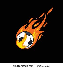 Vector Detailed Fireball Illustration Soccer Ball Stock Vector (Royalty ...