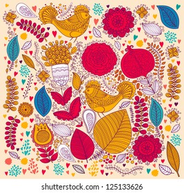 Vector detailed floral pattern