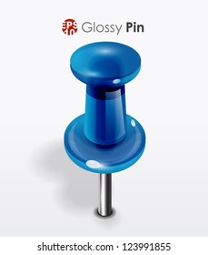 Vector detailed glossy pin icon