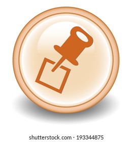 Vector detailed glossy pin icon 