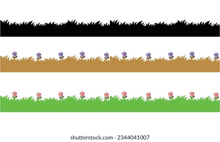 Vector de hierba detallada sobre fondo blanco.