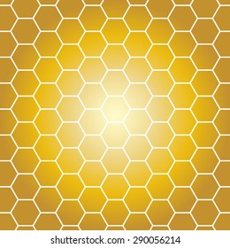 Vector detailed honeycomb background. Yellow and orange honeycomb