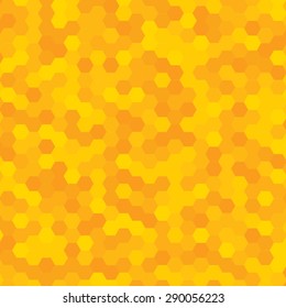 Vector detailed honeycomb background. Yellow and orange honeycomb