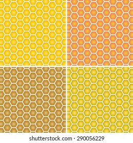 Vector detailed honeycomb background. Yellow and orange honeycomb