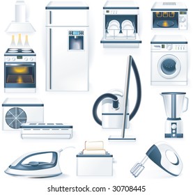 Vector detailed household appliances icons