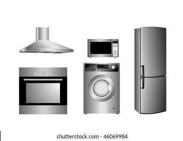 Vector detailed household appliances icons