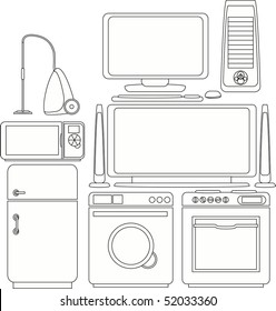 Vector detailed household appliances icons