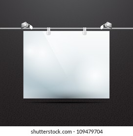 Vector detailed illustration of screen for ad decorated with noise effect
