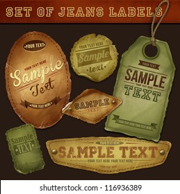 Vector detailed jeans tags