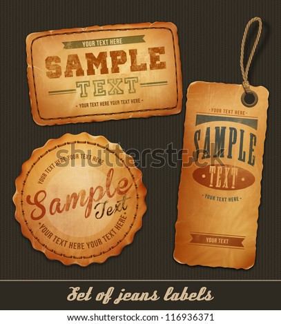 Vector detailed jeans tags