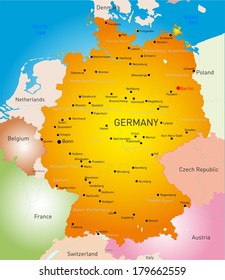 Vector detailed map of Germany country