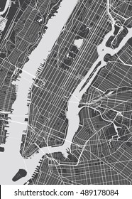 Vector detailed map New York