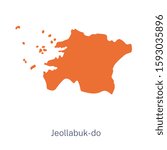 Vector detailed map of South Korea regions. North Jeolla Province, Jeollabuk-do