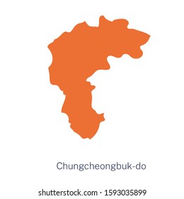 Vector detailed map of South Korea regions. North Chungcheong Province, Chungcheongbuk-do, Chungbuk