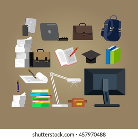 Vector detailed objects for education. Flat illustration