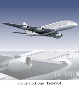 Vector detailed passenger jet liner.