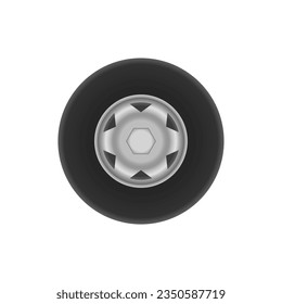 Vector detailed realistic car wheel isolated on white