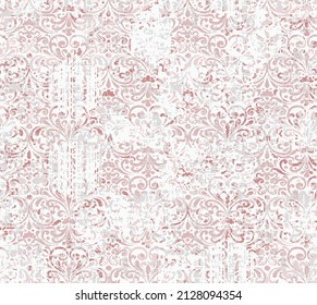 Vector, detailed red baroque abstract texture or grunge ; For art texture, vintage, ethnic , modern damask pattern , carpet, rug, scarf, clipboard , shawl pattern. colors are blue and beige