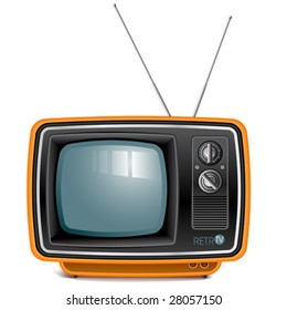 Vector Detailed Retro Tv Set