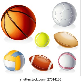Vector detailed sport equipment icon set