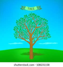 vector detailed tree illustration 3d