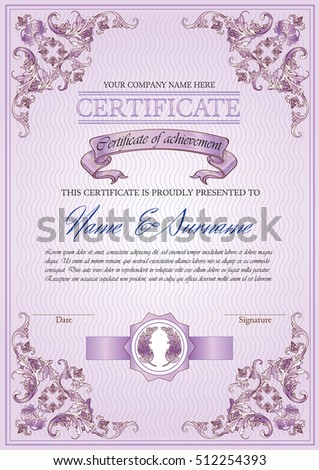 vector detailed vintage style certificate achievement stock vector
