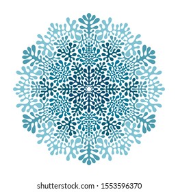 vector detailed winter blue  snowflake