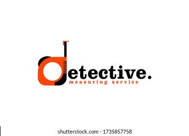 Vector detective. Simple measuring device logo design can be used for construction measurement services