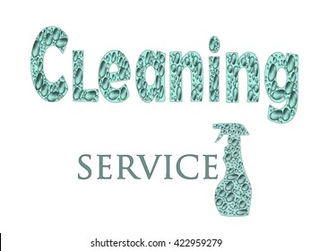 Vector detergent with water droplets. Illustration for advertising poster "cleaning service"